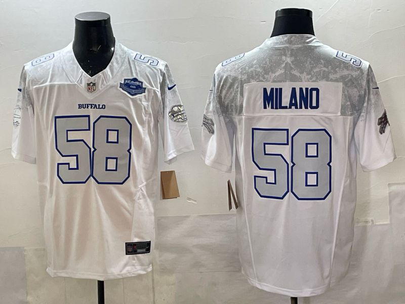 Men 2025 Buffalo Bills #58 Milano white 5th generation Throwback Nike Limited NFL Jersey style 006->cleveland browns->NFL Jersey
